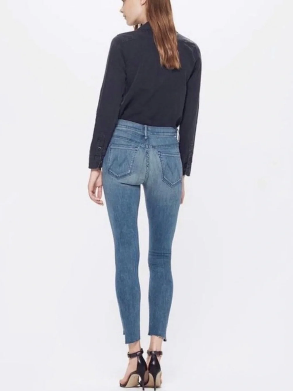 MOTHER Stunner ZIP Ankle Step Fray Jeans Good Girls Do Size 24